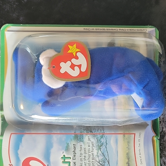 TY 2000 McDonald's Teenie Beanie Legends Peanut the Royal Blue Elephant - Picture 3 of 6